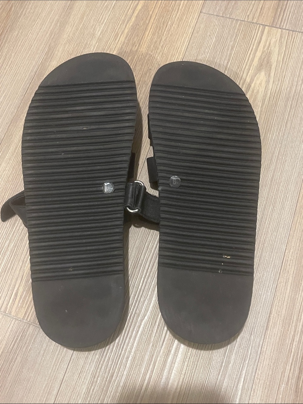 These are Steve Madden Mayven Sandals in black leather featuring a molded . - Picture 6 of 7